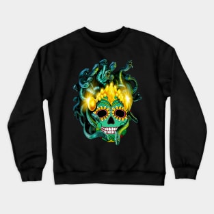 Gothic Medusa Sugar Skull Crewneck Sweatshirt